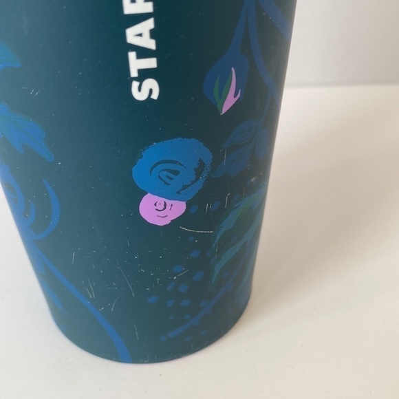 STARBUCKS Peacock Rising Floral Ceramic Double Wall Tumbler - Picture 3 of 9